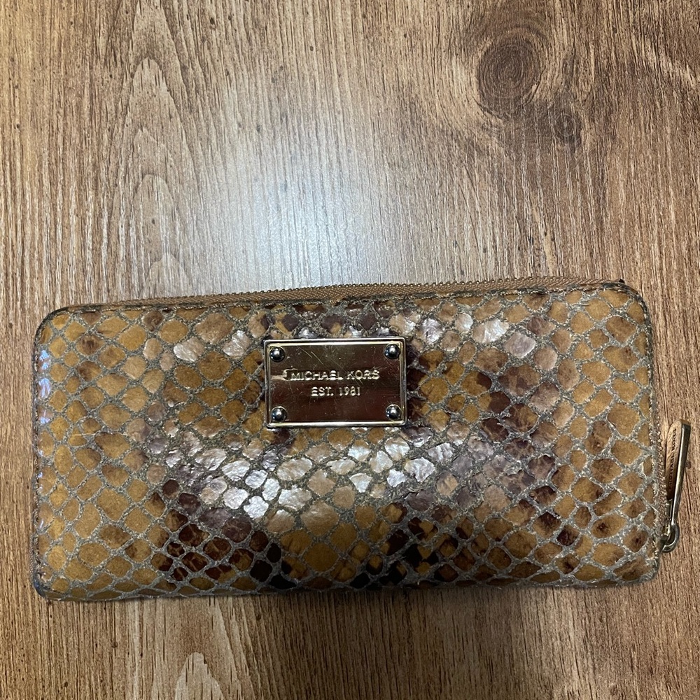 Michael Kors snakeskin large wallet